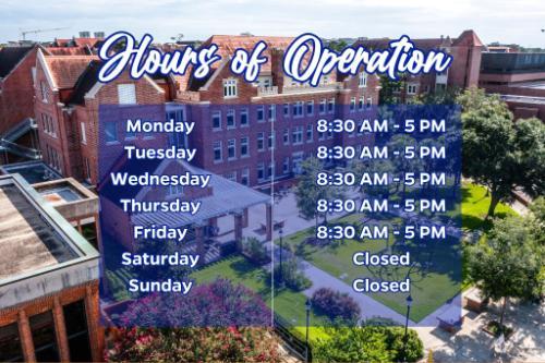 Here are the hours of the operation for the Office of Academic Support